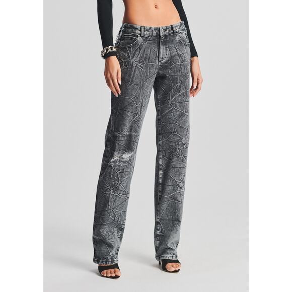 Retrofete 'Monica' Gray Strait Leg Denim Jean Size 23 - Picture 1 of 5